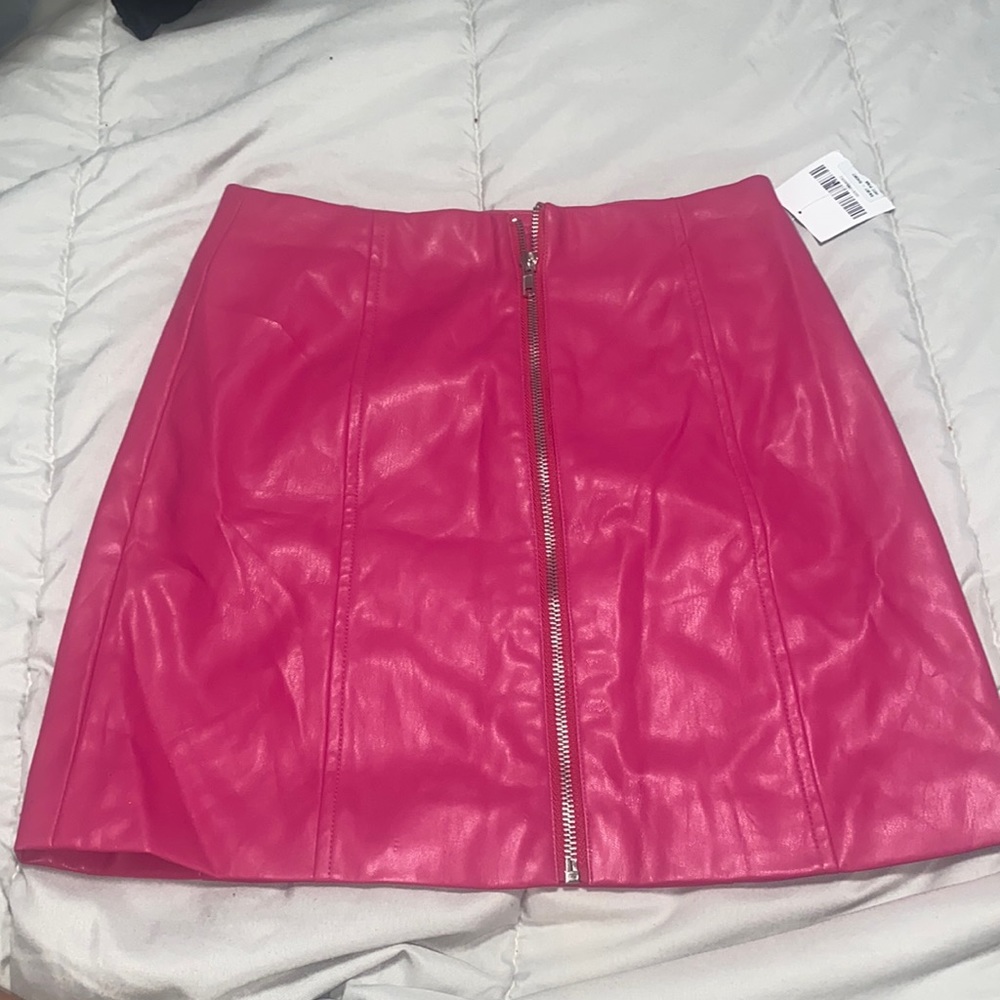 Hot Pink Leather Skirt